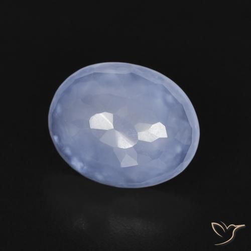 Calcedonia Azul púrpura natural de 2.34 ct, Ovalada, Transparente