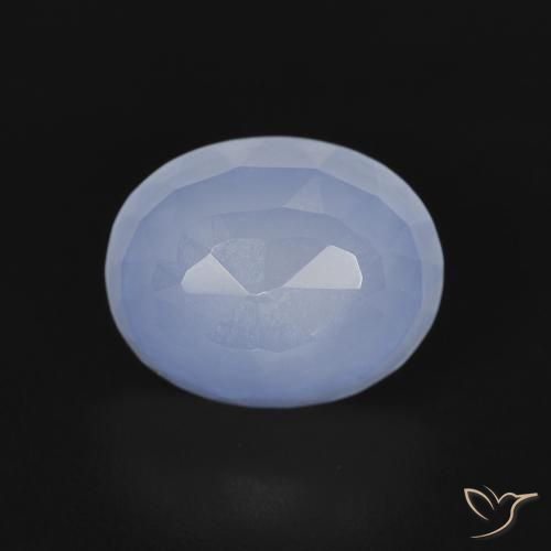 2.77ct Natural Azul púrpura Calcedonia, Ovalada, Transparente
