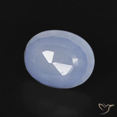 Calcedonia Azul púrpura natural de 2.77 ct, Ovalada, Transparente