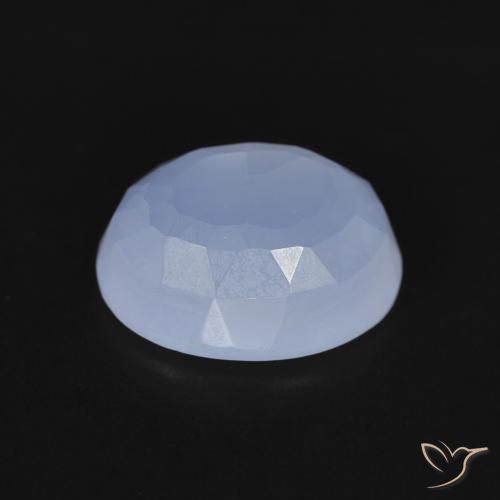 Calcedonia Azul púrpura natural de 2.77 ct, Ovalada, Transparente