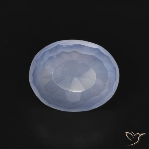 2.63ct Natural Azul púrpura Calcedonia, Ovalada, Transparente