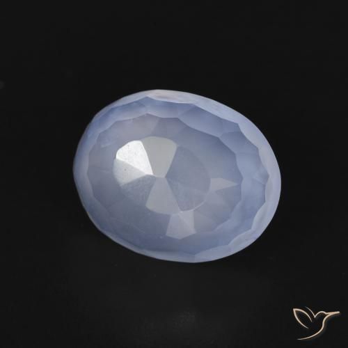 Calcedonia Azul púrpura natural de 2.63 ct, Ovalada, Transparente