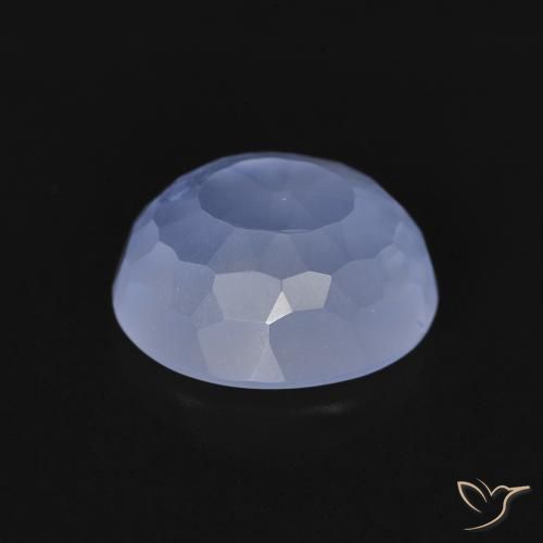 Calcedonia Azul púrpura natural de 2.63 ct, Ovalada, Transparente