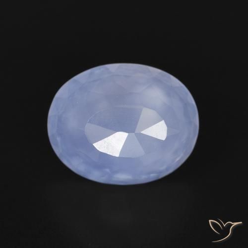 2.76ct Natural Azul púrpura Calcedonia, Ovalada, Transparente
