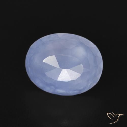 Calcedonia Azul púrpura natural de 2.76 ct, Ovalada, Transparente