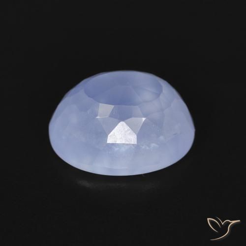 Calcedonia Azul púrpura natural de 2.76 ct, Ovalada, Transparente