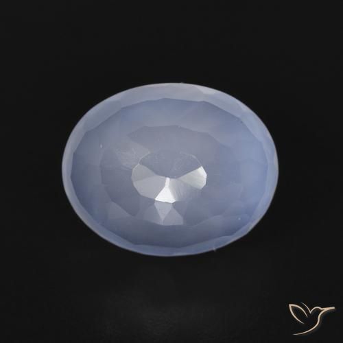 2.73ct Natural Azul púrpura Calcedonia, Ovalada, Transparente