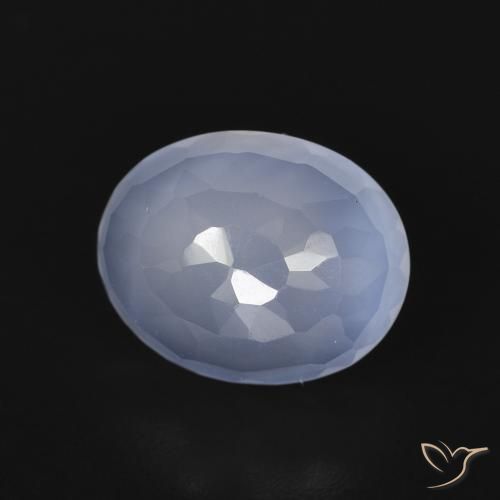 Calcedonia Azul púrpura natural de 2.73 ct, Ovalada, Transparente