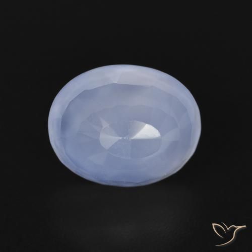 2.73ct Natural Azul púrpura Calcedonia, Ovalada, Transparente