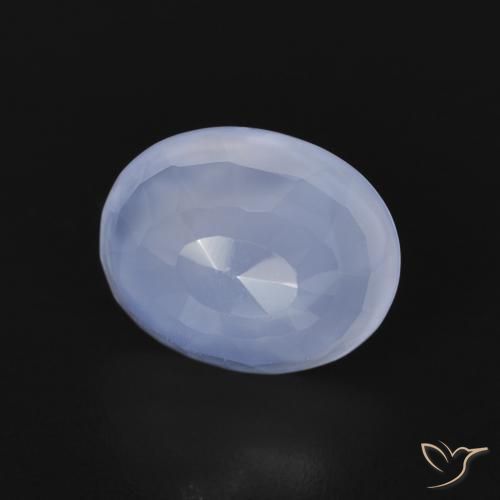 Calcedonia Azul púrpura natural de 2.73 ct, Ovalada, Transparente