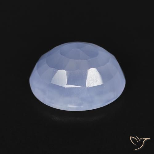 Calcedonia Azul púrpura natural de 2.73 ct, Ovalada, Transparente