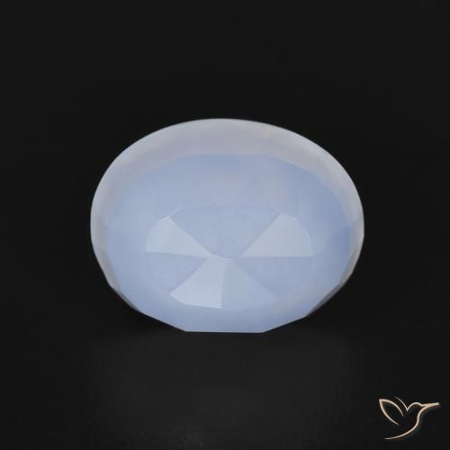 2.83ct Natural Azul púrpura claro Calcedonia, Ovalada, Transparente