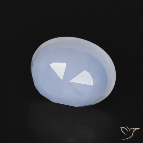 Calcedonia Azul púrpura claro natural de 2.83 ct, Ovalada, Transparente