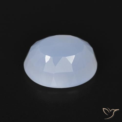 Calcedonia Azul púrpura claro natural de 2.83 ct, Ovalada, Transparente