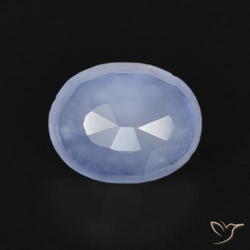 2.56ct Natural Azul púrpura Calcedonia, Ovalada, Transparente