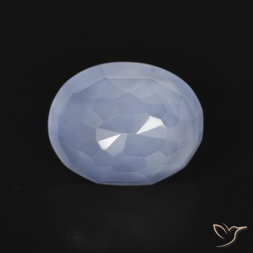2.90ct Natural Azul púrpura Calcedonia, Ovalada, Transparente