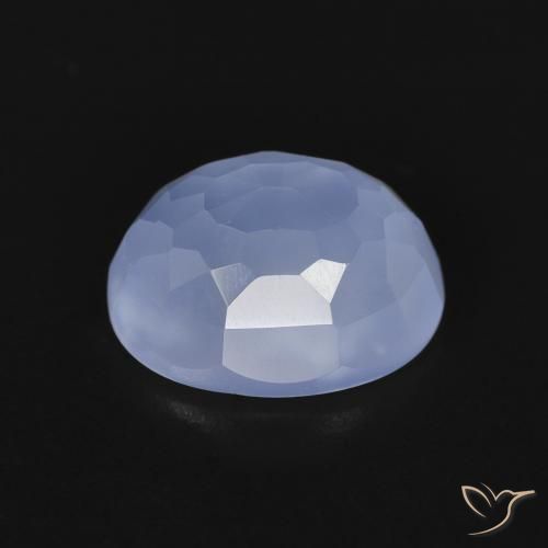 Calcedonia Azul púrpura natural de 2.90 ct, Ovalada, Transparente
