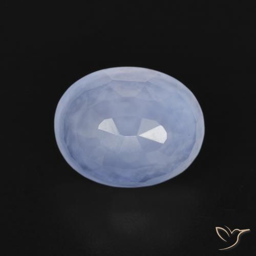 2.70ct Natural Azul púrpura Calcedonia, Ovalada, Transparente, Photo A