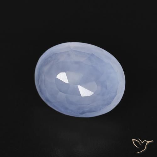 Calcedonia Azul púrpura natural de 2.70 ct, Ovalada, Transparente