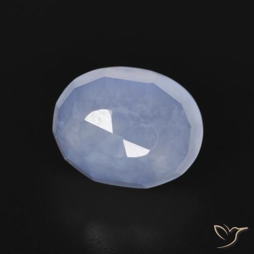 Calcedonia Azul púrpura natural de 2.96 ct, Ovalada, Transparente