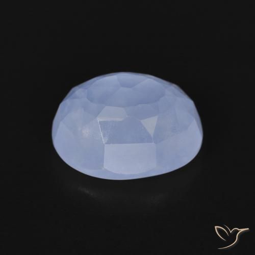 Calcedonia Azul púrpura natural de 2.96 ct, Ovalada, Transparente