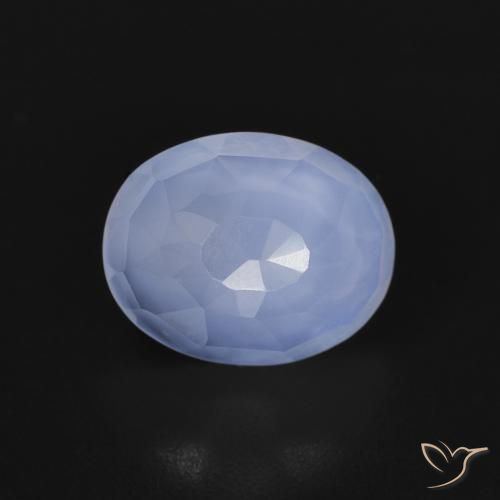 2.83ct Natural Azul púrpura Calcedonia, Ovalada, Transparente