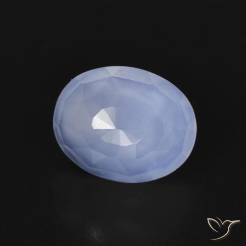 Calcedonia Azul púrpura natural de 2.83 ct, Ovalada, Transparente