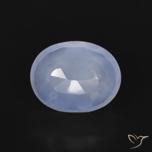 2.68ct Natural Azul púrpura Calcedonia, Ovalada, Transparente