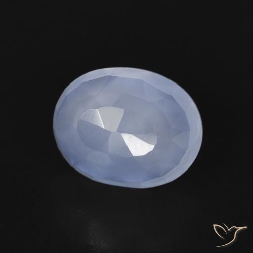 Calcedonia Azul púrpura natural de 2.68 ct, Ovalada, Transparente