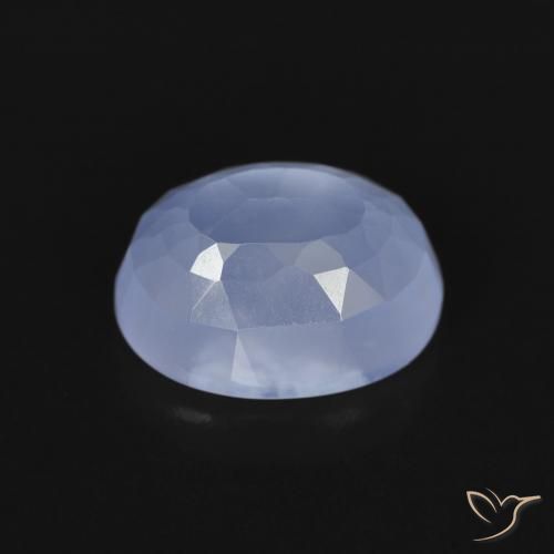 Calcedonia Azul púrpura natural de 2.68 ct, Ovalada, Transparente