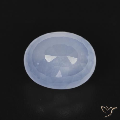 2.82ct Natural Azul púrpura Calcedonia, Ovalada, Transparente