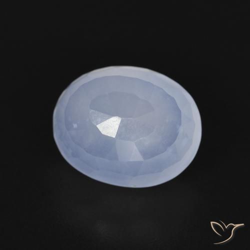 Calcedonia Azul púrpura natural de 2.82 ct, Ovalada, Transparente