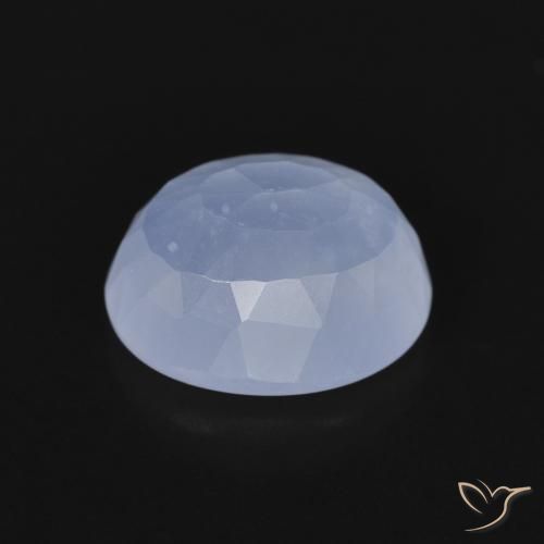 Calcedonia Azul púrpura natural de 2.82 ct, Ovalada, Transparente
