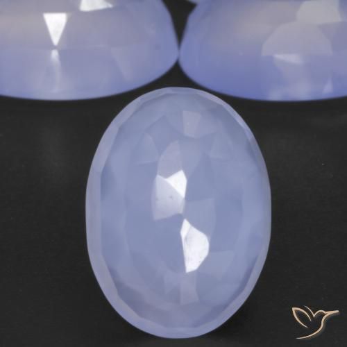 Gemas de Calcedonia Azul púrpura natural de 33.41 ct, Ovalada, Translúcido
