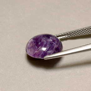 Charoíta violeta natural de 5,04 ct, corte redondo, opaco