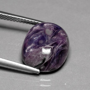 Charoíta Violeta natural de 7.30 ct, Corte Óvalo, Opaco