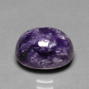 Charoíta violeta natural de 5,68 ct, corte óvalo, opaco
