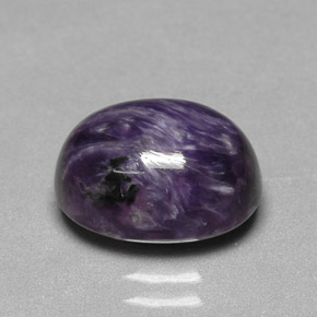 Charoíta violeta natural de 4,98 ct, corte óvalo, opaco