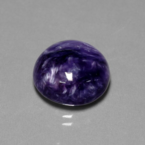 Charoíta Violeta natural de 7.84 ct, Corte Redondo, Opaco