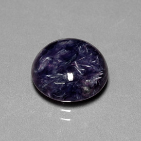 Charoíta Violeta natural de 4.70 ct, Corte Redondo, Opaco