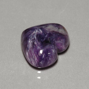 Charoíta Violeta natural de 4.91 ct, Forma de corazón, Opaco