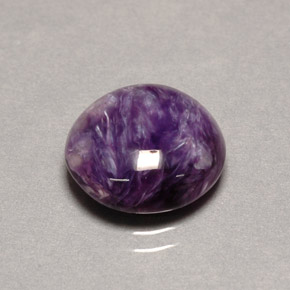 Charoíta Violeta natural de 5.41 ct, Corte Redondo, Opaco