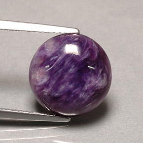 Charoíta Violeta natural de 5.41 ct, Corte Redondo, Opaco
