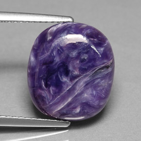 Charoíta Violeta natural de 5.33 ct, Corte Óvalo, Opaco