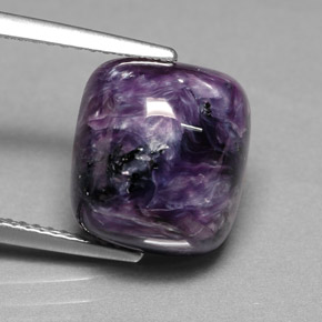 Charoíta Violeta natural de 7.25 ct, Corte Cojín, Opaco