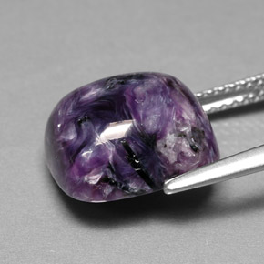 Charoíta Violeta natural de 7.25 ct, Corte Cojín, Opaco