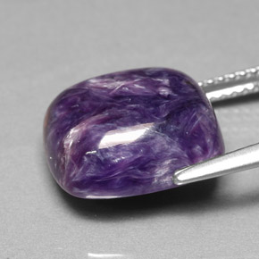 Charoíta Violeta natural de 8.03 ct, Corte Cojín, Opaco