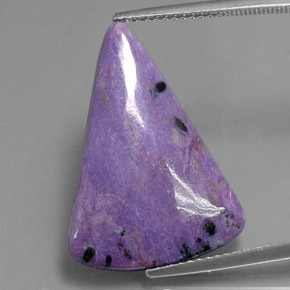 Charoíta violeta natural de 7,32 ct, forma elegante, opaco