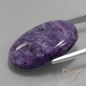 Charoíta Violeta oscuro natural de 31.70 ct, Corte Óvalo, Opaco