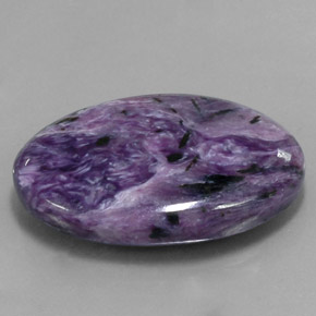 Charoíta Violeta natural de 37.70 ct, Corte Óvalo, Opaco